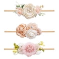 thumbnail image 1 of Baby Girl Floral Headbands- 3pcs Nylon Headband Handmade Flower Crown Elastic Hairband Newborn Toddler Hair Accessories Gifts for Girls, 1 of 6