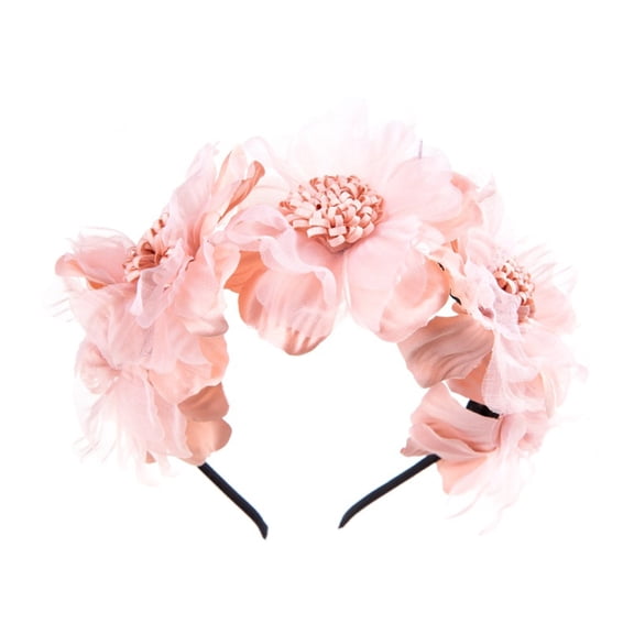 Baby Girl Floral Headbands Flower Crown Newborn Infant Toddler Headwrap Turban Hair Accessories Infant Headband Floral Decoration All-match Elastic Baby Girls Flower Hair Hoop for Party