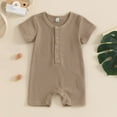 thumbnail image 1 of Baby Girl Floral Smocked Romper Newborn Summer Onesies 9-12 Months Boy Girls Button Down Pjs Onesies 24 Months Baby Boy Clothes 0-3 Months, 1 of 4
