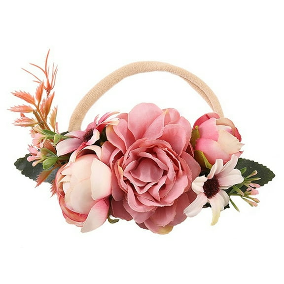 Baby Girl Flower Headband , Polyester Stretchy Headbands Decor For Newborn Infant Toddler