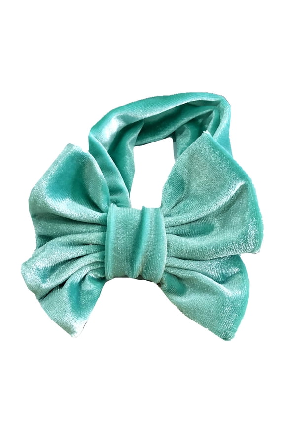 Baby Girl Hair Band Solid Color Bow Headband Elegant Velvet Newborn Gift Wide Belt Headwraps