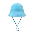 thumbnail image 1 of Baby Hats Toddler Kids Soild Outdoor Adjustable Beach Bucket Sun Hat Blue M, 1 of 3