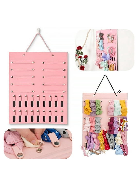 Baby Girl Headbands Storage Holder, Newborn Headbands and Bows Hanging Organizer