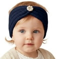thumbnail image 1 of Baby Girl Headbands Winter Girls Soft Knitted Headband Stretchy Lined Ear Warmer Head Wrap Elastic Bandana Cozy Warm Cold Weather Accessory for Toddler Kids Headbands for Girls Navy One Size, 1 of 4