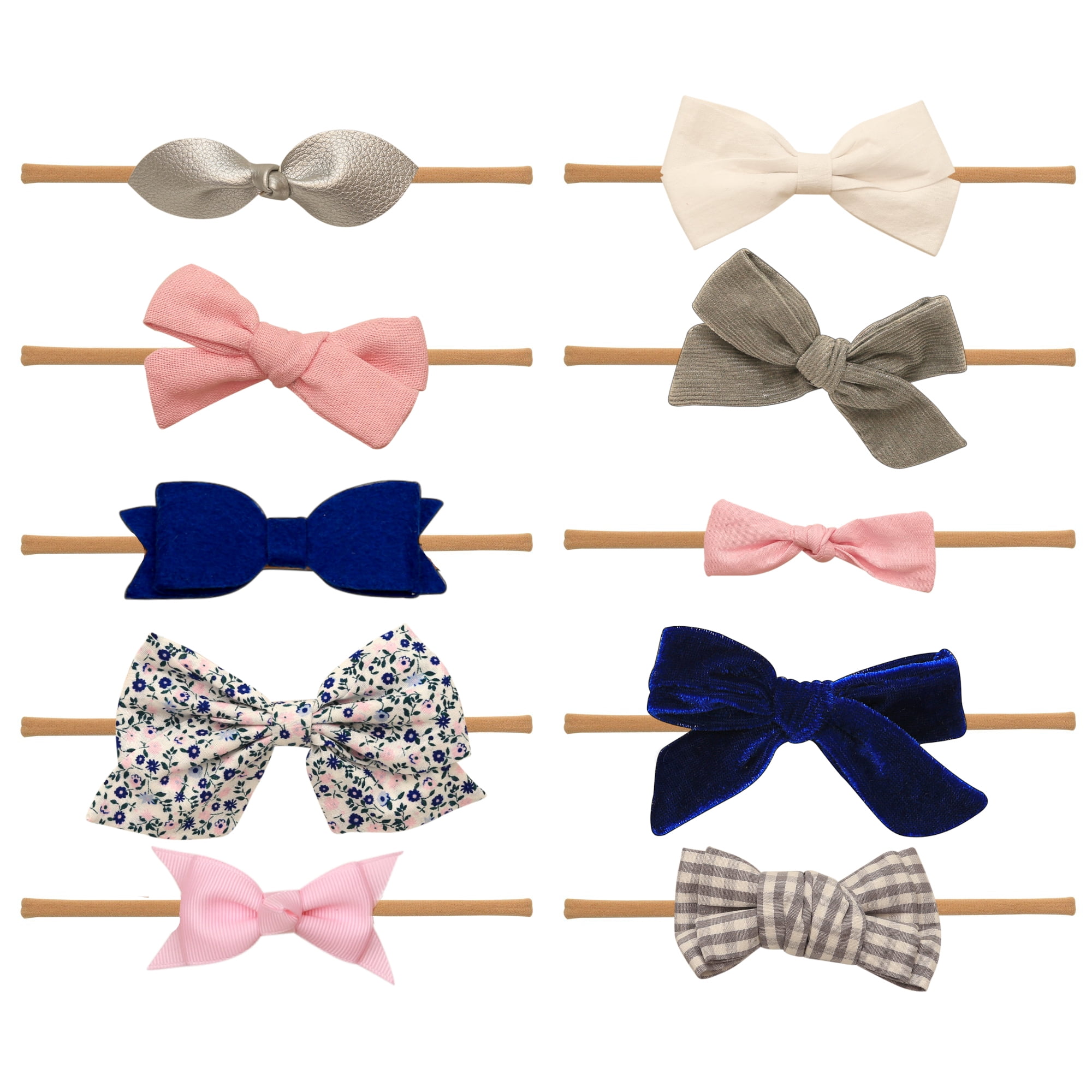 Baby Girl Headbands and bows - Nylon Headband Fits newborn toddler infant girls (Averie Collection)…