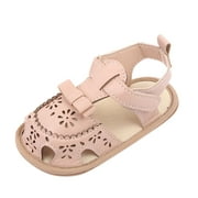 Baby Girl Hiking Sandals Spring Summer Flat Bottom Open Toe Breathable Comfortable Solid Color Infant Shoes Daily-Wear