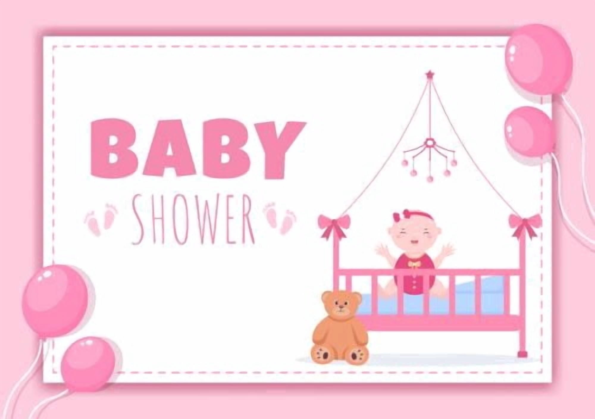 Baby Girl in Pink Crib & Teddy Bear Edible Icing Image Cake Topper, by ...