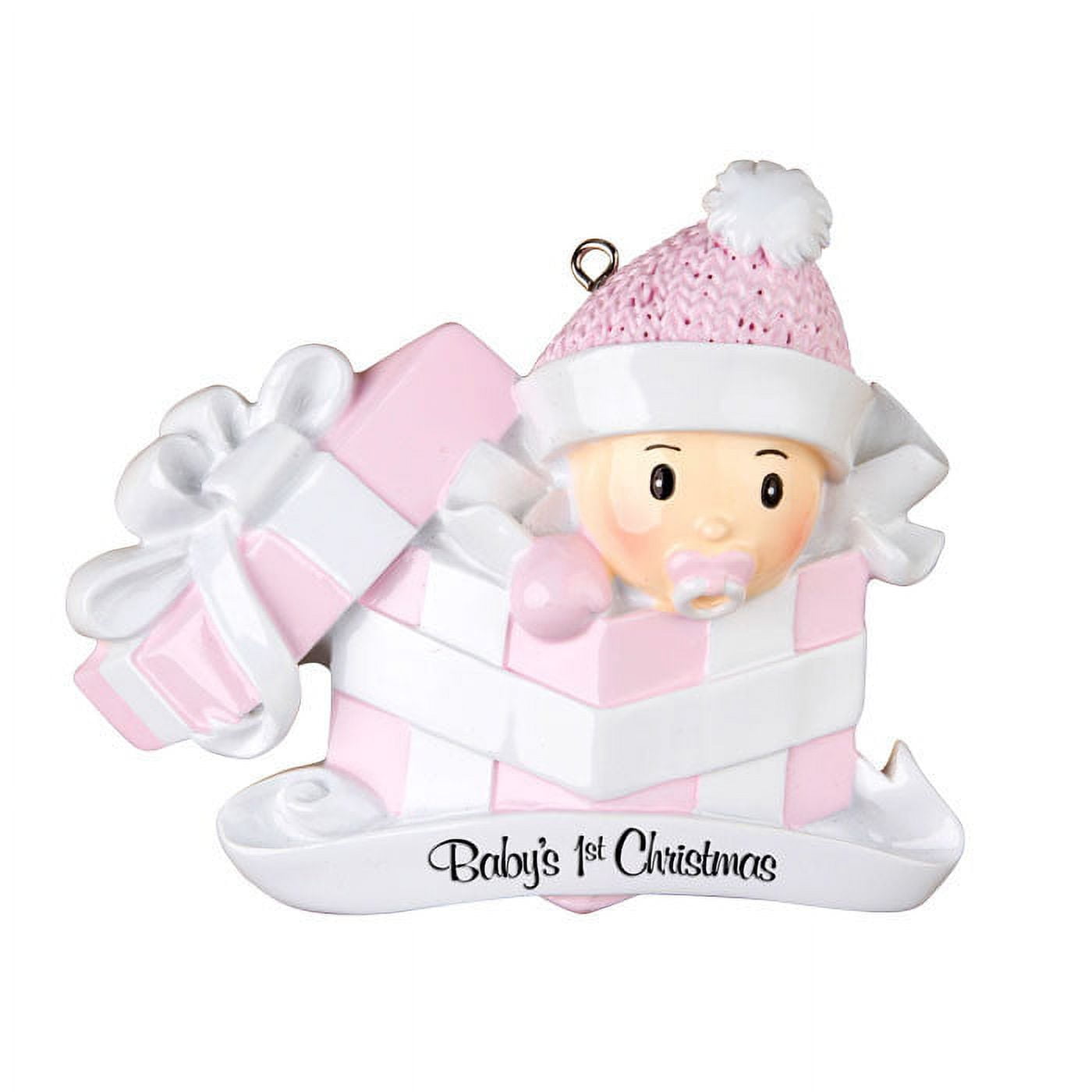 Baby Girl In Present Personalized Christmas Ornament DO-IT-YOURSELF