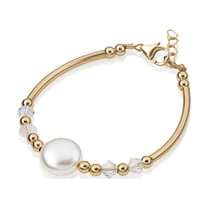 Baby Girl Infant Toddler Banglet Bracelet with 14kt Gold Filled Beads | Luxury Baby Gift (BN13)