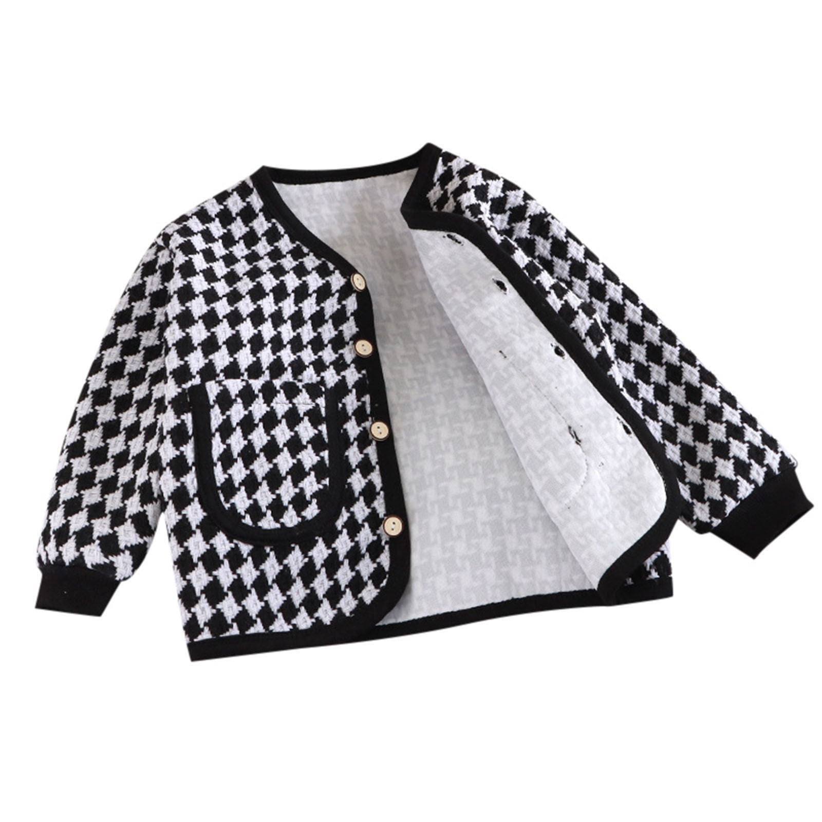Baby Girl Jacket Kids Girl Spring Long Sleeve Plaid Jacket Cardigan