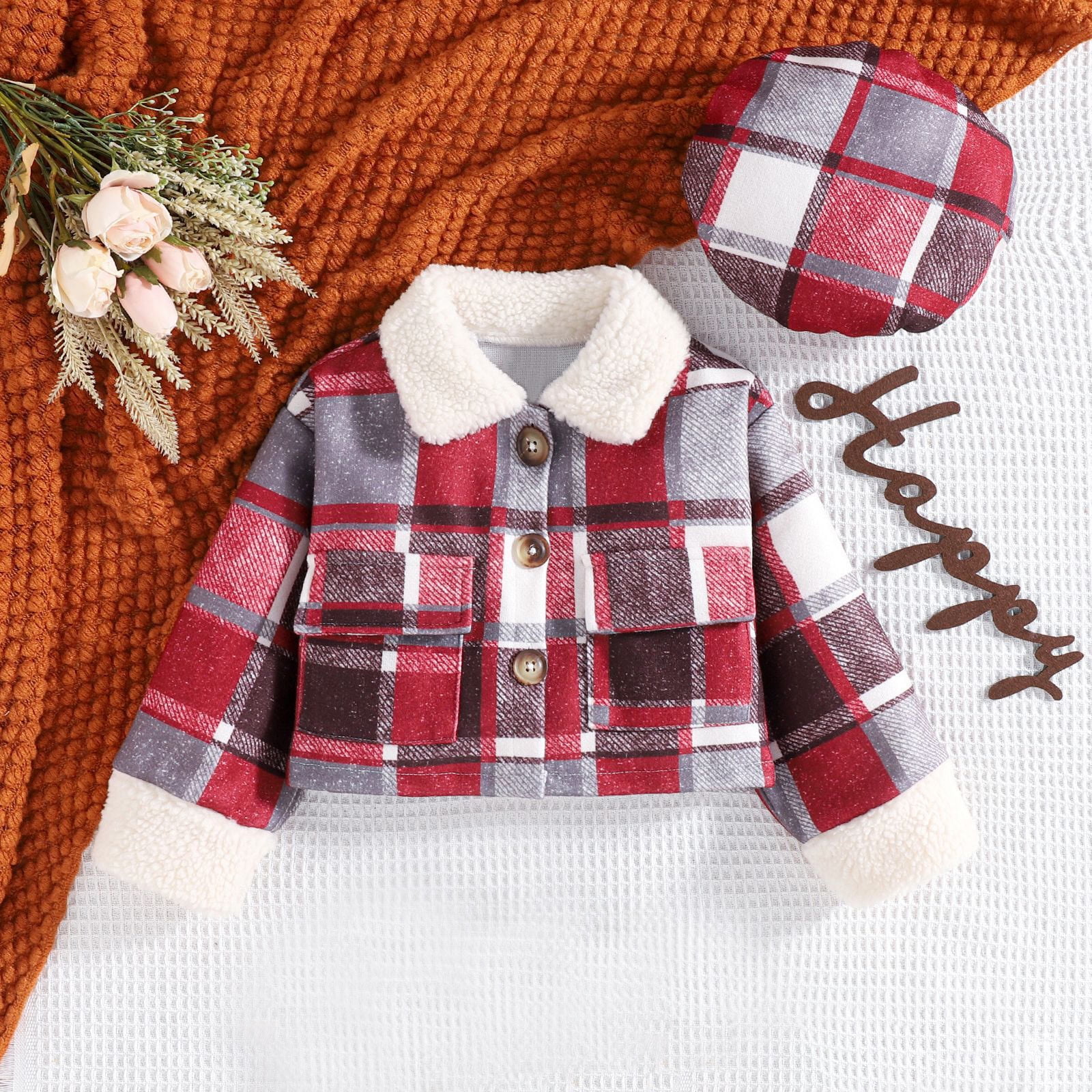 Shacket Infant Baby Girl Jacket Plaid Jackets Shacket for Girls Kids Fall Winter Pea ...