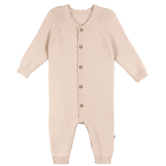 Just Born Girls Knit  Pink One-pc Coverall,Jumper, 0/3 Months - 6/9 Months