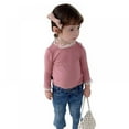 thumbnail image 1 of Baby Girl Kids Blouses Long Sleeves Solid Color Doll Collar Tops Blouse 1-7T, 1 of 6