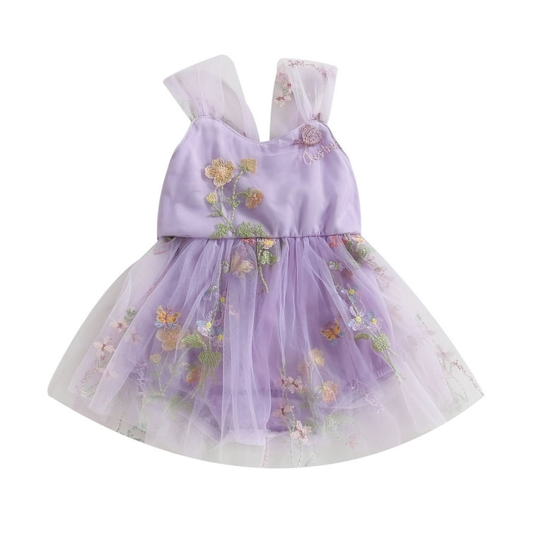 Flower Embroidery Lace Mesh Tutu Girl Princess Dress Flower Embroidery Lace Mesh Tutu Girl Princess Dress