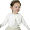 thumbnail image 1 of Baby Girl Long Sleeve Bolero Shrugs Girls One-Button Plain Cotton Wedding Bolero Cardigan Knitted Coat Cute Knitted Cardigans for 1-14 Years, 1 of 7