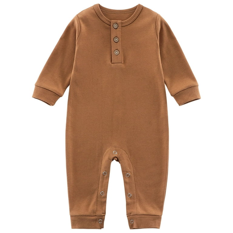 Baby Girl Long Sleeve Onesies Toddler Footless Pjs Onesies Solid
