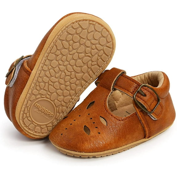 Baby Girl Mary Jane Flats Shoes Non Slip Soft Sole Infant Toddler First Walker Wedding Princess Dress Crib Shoes