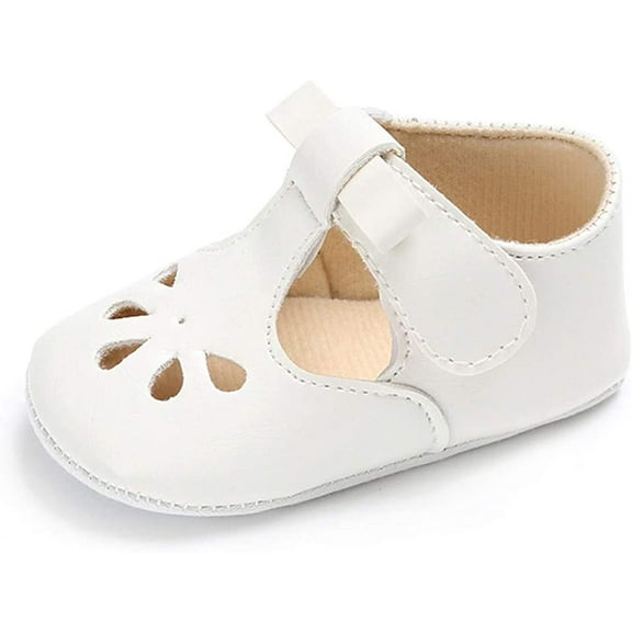 Baby Girl Mary Jane Flats Shoes Non Slip Soft Sole Infant Toddler First Walker Wedding Princess Dress Crib Shoes