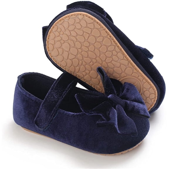 Baby Girl Mary Jane Flats Shoes Non Slip Soft Sole Infant Toddler First Walker Wedding Princess Dress Crib Shoes