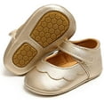 thumbnail image 1 of Baby Girl Mary Jane Flats Shoes Non Slip Soft Sole Infant Toddler First Walker Wedding Princess Dress Crib Shoes, 1 of 6