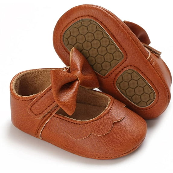 Baby Girl Mary Jane Flats Shoes Non Slip Soft Sole Infant Toddler First Walker Wedding Princess Dress Crib Shoes