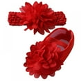 thumbnail image 1 of Baby Girl Net Yarn Flowers Soft Soled Princess Shoes Toddler Soft Sole Walking Shoes Headband Set, 1 of 5