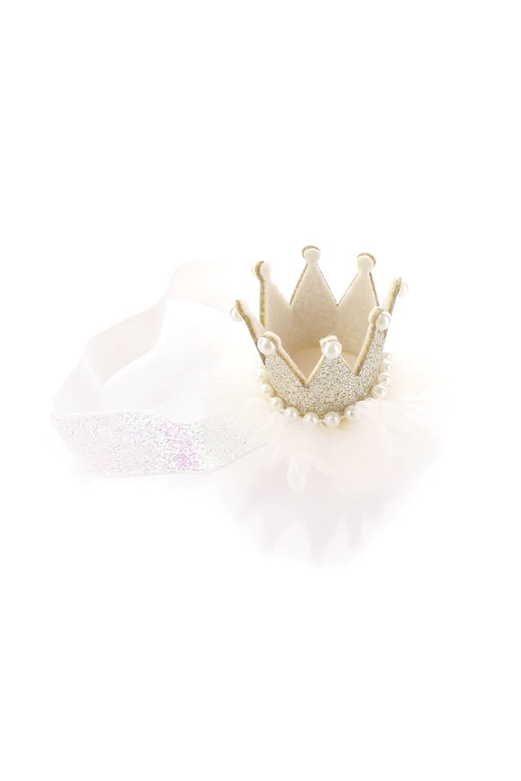 Baby Girl Newborn Princess Crown Headbands - Ivory