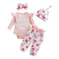 thumbnail image 1 of Baby Girl Onesies Baby Girl Outfit Little Romper Pants Set | Baby Girl Outfit Newborn Long Sleeve Romper Matching Pants And Headband Cute Infant Fall Clothes, 1 of 9