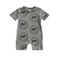 thumbnail image 1 of Baby Girl Onesies Boys Western Cowboy Short Sleeve Romper Baby Boy Romper Grey 3-6 Months, 1 of 3
