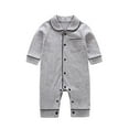 thumbnail image 1 of Baby Girl Onesies Long Sleeved Pajamas Spring Baby Home Bag Crawling Cotton Clothes Baby Girl Romper Light Gray 12 Months-18 Months, 1 of 1