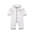 thumbnail image 1 of Baby Girl Onesies Long Sleeved Pajamas Spring Baby Home Bag Crawling Cotton Clothes Toddler Romper White 2 Months-3 Months, 1 of 7