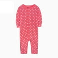 thumbnail image 1 of Baby Girl Onesies Footless Pjs Print Romper Button Jumpsuit Onesies Baby Clothes Girls Hot Pink 18 Months-24 Months, 1 of 2