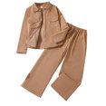 thumbnail image 1 of Baby Girl Outfit 2 Piece Outfits Long Sleeve Shirts Coat Tops Jogger Pants Sweatpants Outfits Clothes Khaki 9 Years-10 Years, 1 of 7