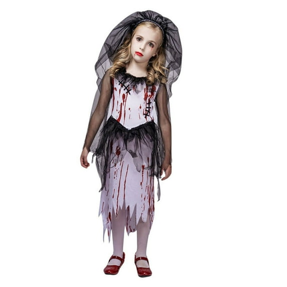 Baby Girl Outfit Halloween Bridal Wear Dress Up Little Girl Stage Play Party Dress Cute Clothes For Girls White 10 Years-12 Years