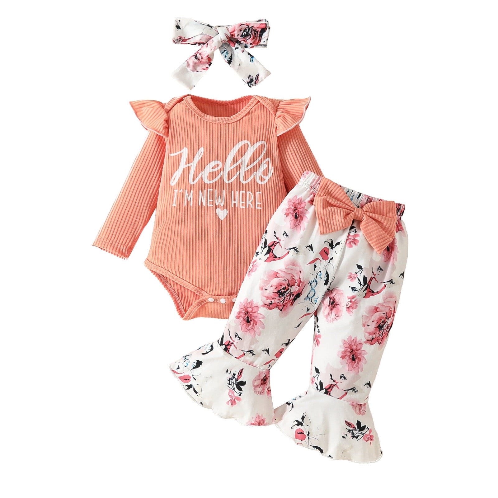 Baby Girl Outfit Kids Comfort Long Sleeve Letter Print Tops Bell