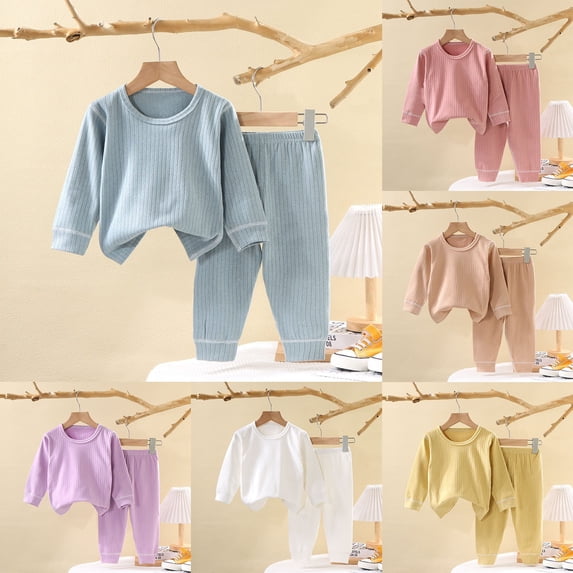 Baby Girl Outfit Long Sleeve Layering Top and Bottom Comfortable Homewear Set Girls' Clothing Sets White 120