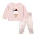 thumbnail image 1 of Infant Baby Girl Clothes Baby Girl 2Pcs Outfits Long Sleeve Ice Cream Embroidery Round-neck Sweatshirt Pants Set Spring Autumn, 1 of 9