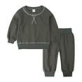 thumbnail image 1 of Baby Girl Outfit Sets Girls and Boys Fall Winter Long Sleeve Loose Round-Neck Blouses and Casual Sweatshirt Hoodie Suit New Casual Matching Sets Dark Gray 120, 1 of 4