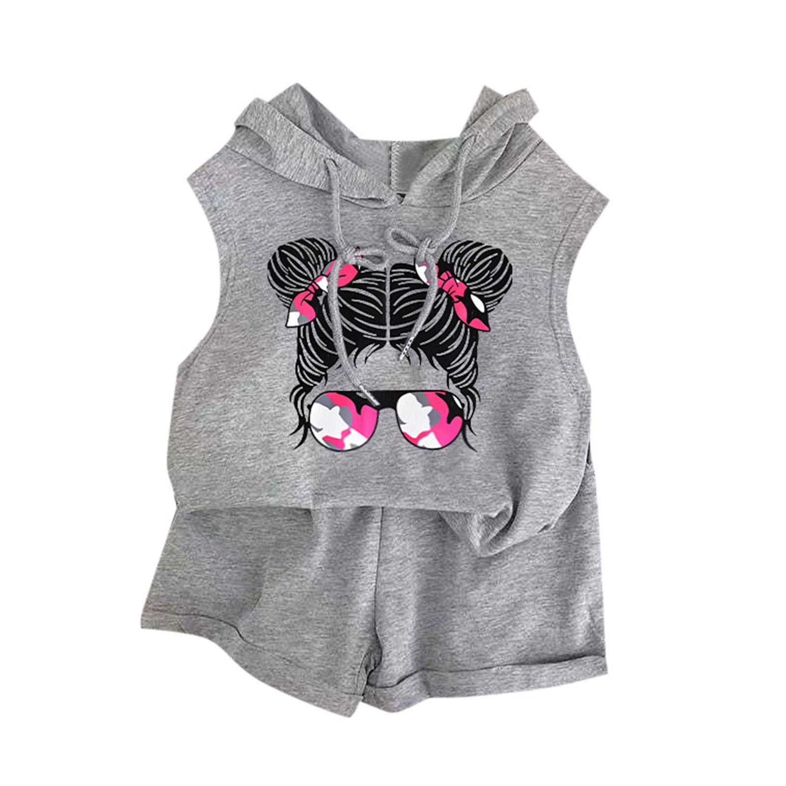 2 Pieces Kids Girls' Solid Color Shorts Suit Set Long Sleeve Cute Casual 3-7 Years Spring Blue main image 1