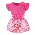 thumbnail image 1 of Baby Girl Outfits Baby Kid Spring Cotton Long Sleeve Heart Blouse Bow Skirt 2 Piece Cotton Set Toddler Girls Clothes Red 4 Years-5 Years, 1 of 7