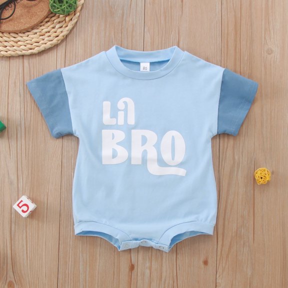 Baby Girl Outfits Cute Letter Printed Short Sleeve Bodysuit Baby Clothes Boy for Boys 6-9 Months