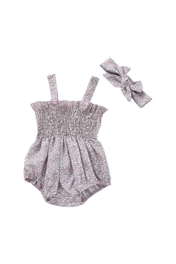 Baby Girl Outfits Cute Pattern Embroider Girls Ruffle Sleeveless Romper Bodysuit Baby Girl Gifts for Girls 6-12 Months