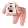 Baby Girl Outfits Long Sleeve Cartoon Embroider Tops Shirt Pants Cute