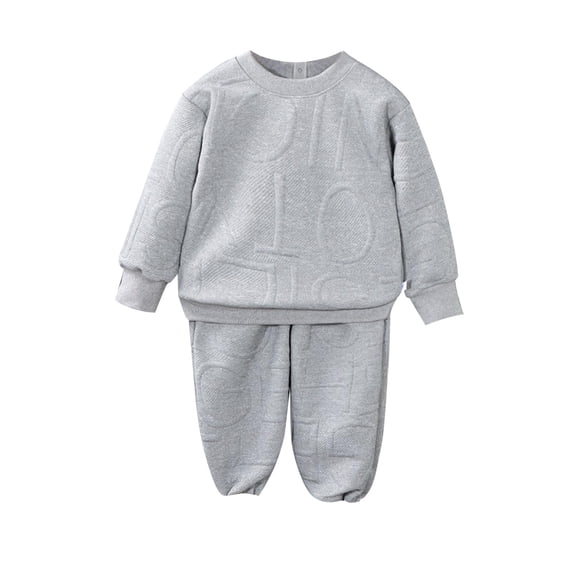 Baby Girl Outfits Long Sleeve Pullover Sweatshirt Toddler Girls Pants Clothes Set Z3-Grey 12-18 Months