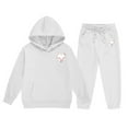 thumbnail image 1 of Baby Girl Outfits with Matching Headbands Fall Outfits for Baby Girls Reindeer Girls' Hoodie Set Children's Two Piece Set Medium And Small Children's Solid Color Long Sleeved Hoodie And Sweatpants, 1 of 5