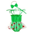 Baby Girl Outfits Sleeveless Tie Strap Heart Print Dress With Headband