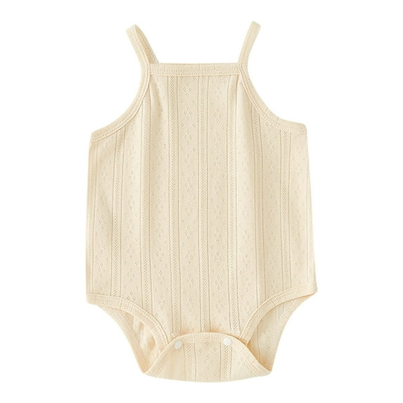 Baby Girl Outfits Solid Color Sleeveless Bodysuit Baby Girl Summer Clothes for Toddler Boys 12-18 Months