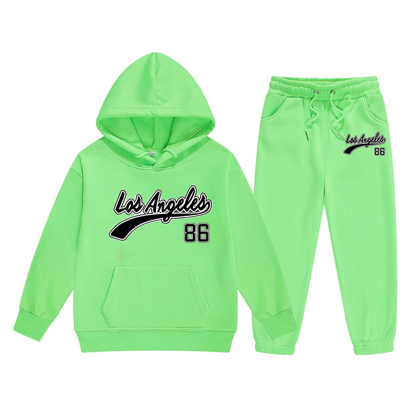 Baby Girl Outfits Teen Kids Fall Winter Tracksuit Vintage Letter Print Long Sleeve Hoodie and ...
