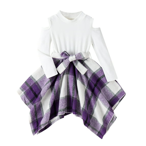 Baby Girl Outfits Toddler Long Sleeve White Solid Tops Skirts 2Pcs Child Kids Set Outfits New Born Clothes Baby Girl White 5 Years-6 Years