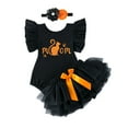 Baby Girl Outfits Toddler Pumpkins Letters Prints Romper Skirt Hairband